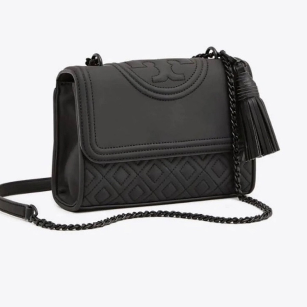 Matte black Tory Burch Fleming